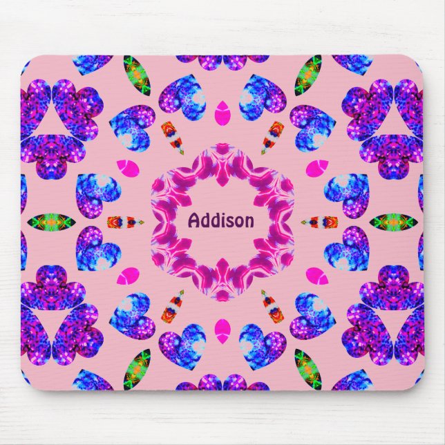 Alfombrilla De Ratón ADDISON~ Glittering Heart Pattern ~ Personalizado  (Frente)