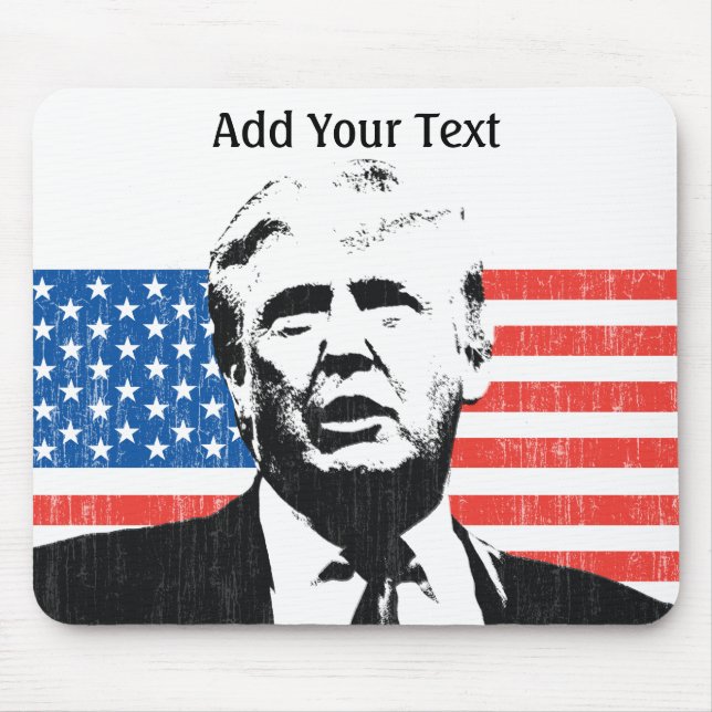 Alfombrilla De Ratón addText de la bandera americana de Donald Trump (Frente)