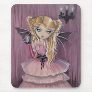 Alfombrilla De Ratón Adeline en Rosa Hada Vampiro Gótica Pequeña Alfomb