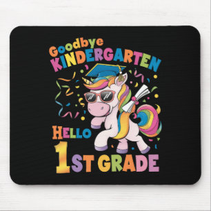 Alfombrilla De Ratón Adiós Kindergarten Hola primer grado Unicornio