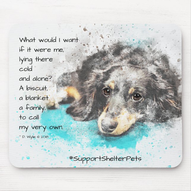 Alfombrilla De Ratón Adoptar un Mascota de refugio - Dachshund (Frente)