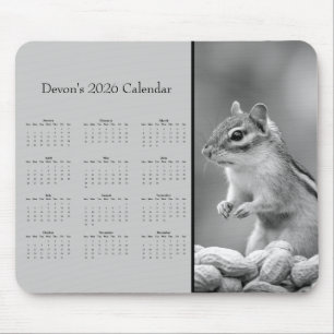 Alfombrilla De Ratón AdorablChipmunk: Personaliza el calendario del año