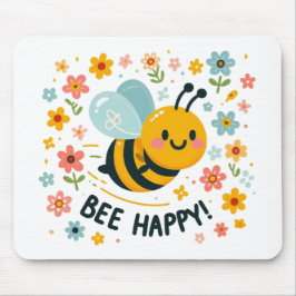 Alfombrilla De Ratón Adorable Bee Happy Mousepad