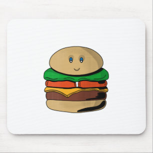 Alfombrilla De Ratón Adorable Burger Cute Hamburger Kawaii