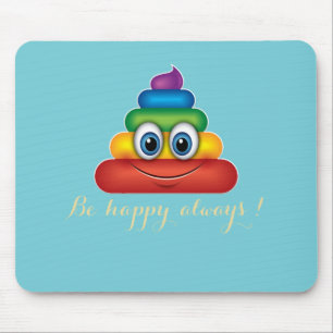 Alfombrilla De Ratón Adorable Emoji de Caca de Arcoíris