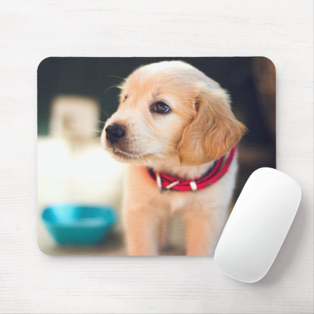 Alfombrilla De Ratón Adorable Golden Retriver Puppy (Con ratón)