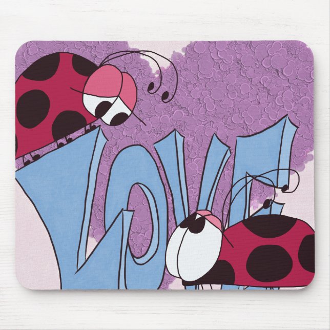 Alfombrilla De Ratón Adorable Ladybug Love Personalizado (Frente)