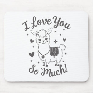 Alfombrilla De Ratón Adorable Llama Valentine Shirt Cute Retro Hearts S