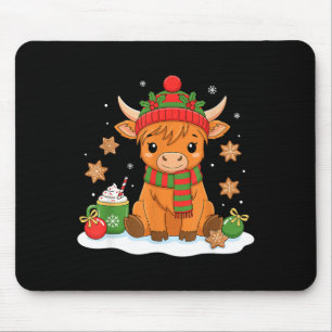 Alfombrilla De Ratón Adorable Navidad Vaca Highland Amante Navidad Muje