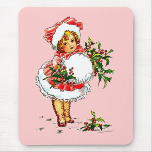 Alfombrilla De Ratón Adorable niño vintage de Navidad
