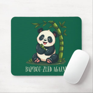 Alfombrilla De Ratón Adorable Panda Abrazando Bambú Tierno Dibujo Anima