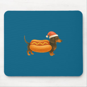 Alfombrilla De Ratón Adorable pequeño perro salchicha Navidad divertido