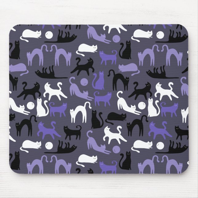 Alfombrilla De Ratón Adorables polos de gato de yoga curado (Frente)