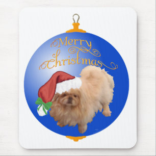 Alfombrilla De Ratón Adorno de Navidad de Pekinés