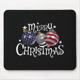 Alfombrilla De Ratón Adornos de árbol de Navidad Bandera Americana Patr