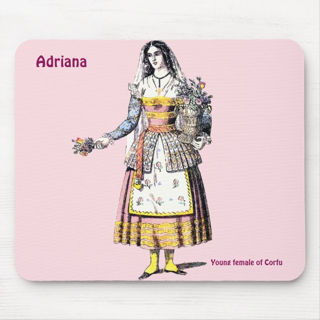 Alfombrilla De Ratón ADRIANA ~ Joven mujer de CORFU ~ (Frente)