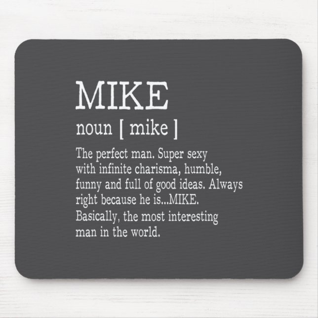 Alfombrilla De Ratón Adult Definition First Name Mike Men Funny  (Frente)