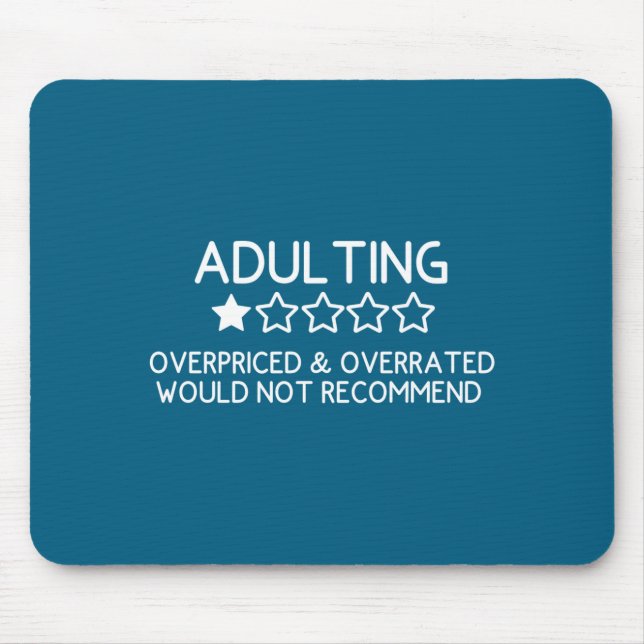 Alfombrilla De Ratón Adulting Shirt Funny Adul 1 Star Review  (Frente)