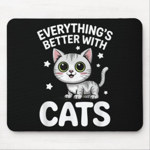 Alfombrilla De Ratón Adultos De Gato Cute Amante O Niños Chicas Gatos