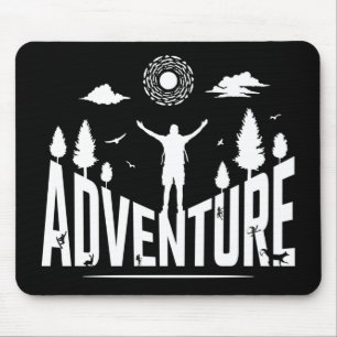 Alfombrilla De Ratón Adventure Typography White Art