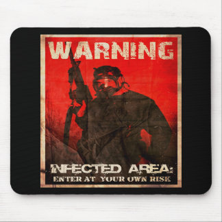 Alfombrilla De Ratón Advertencia: Área infectada Mousepad