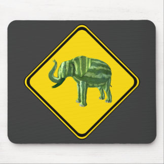 Alfombrilla De Ratón Advertencia: ¡Cruce del Elefante de la sandía!