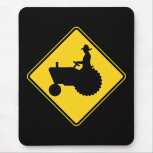 Alfombrilla De Ratón Advertencia de la señal de tráfico del tractor de