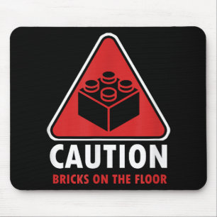Alfombrilla De Ratón Advertencia Divertida Precaución Bloques De Constr