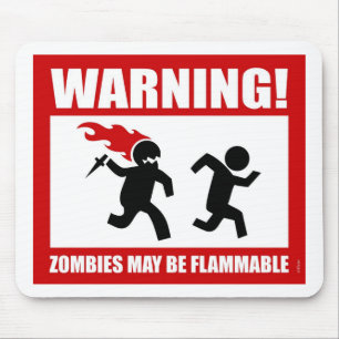 Alfombrilla De Ratón ¡Advertencia! Los zombis pueden ser Mousepad