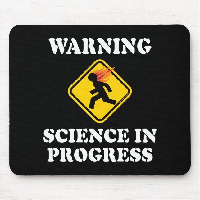 Alfombrilla De Ratón Advertencia Señal de Ciencia en Progreso - Científ (Frente)