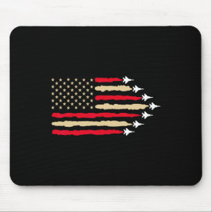 Alfombrilla De Ratón Aeronave De Bandera Patriótica De Eeuu Con Avión D