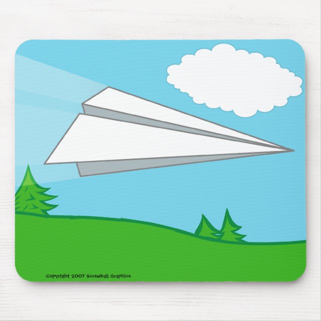 Alfombrilla De Ratón Aeroplano de papel Mousepad (Frente)