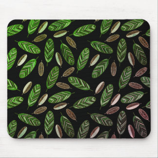 Alfombrilla De Ratón Aesthetic Botanical Black& Green Mouse Pad