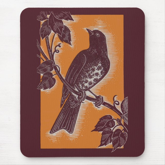 Alfombrilla De Ratón afeitado marrón con naranja (Frente)