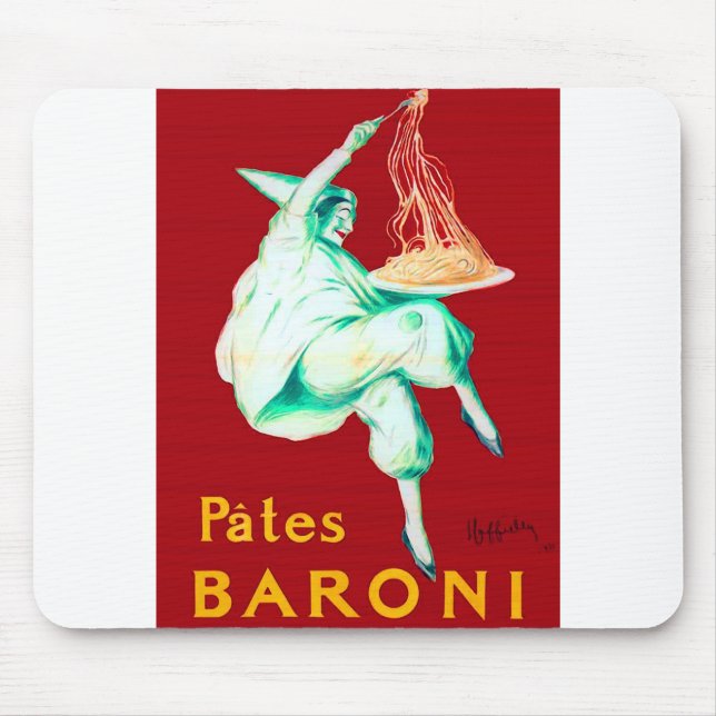 Alfombrilla De Ratón Afiche de época de Pates Baroni Spaghetti (Frente)