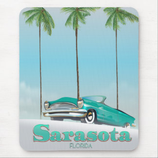 Alfombrilla De Ratón Afiche de viaje al estilo de Sarasota Florida Vint