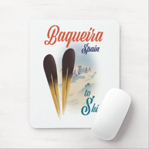 Alfombrilla De Ratón Afiche de viaje de Baqueira España
