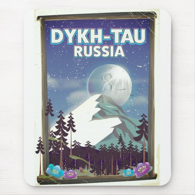 Alfombrilla De Ratón Afiche de viaje de Dykh-Tau Rusia. (Frente)