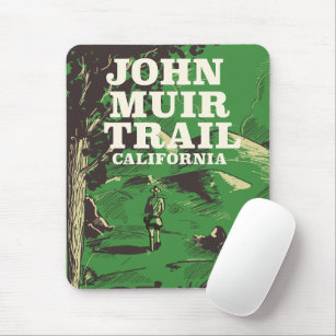 Alfombrilla De Ratón Afiche de viaje de John Muir Trail California.