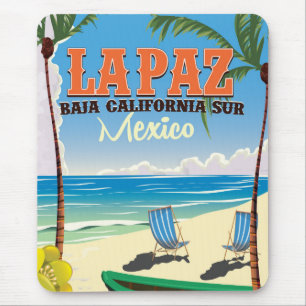 Alfombrilla De Ratón Afiche de viaje de La Paz Baja California Sur Méxi
