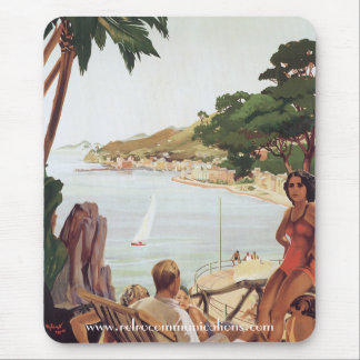Alfombrilla De Ratón Afiche de viaje de la Riviera Italiana Mousepad