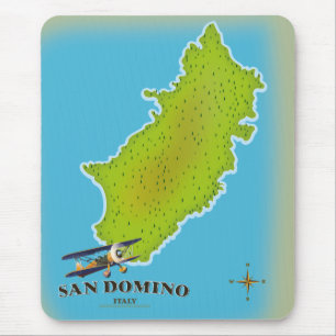 Alfombrilla De Ratón Afiche de viaje del mapa de Elba Italia