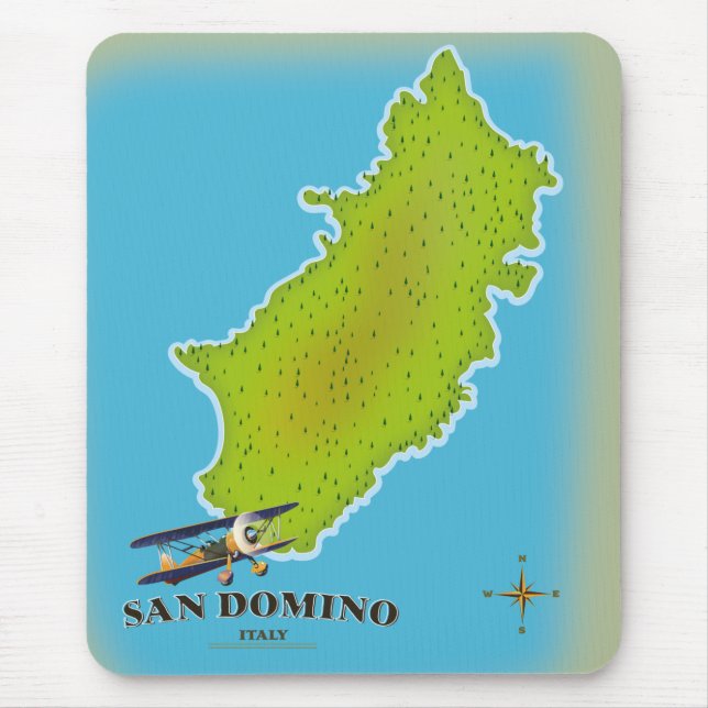 Alfombrilla De Ratón Afiche de viaje del mapa de Elba Italia (Frente)