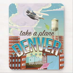 Alfombrilla De Ratón Afiche de viaje del Personalizado de Denver Colora