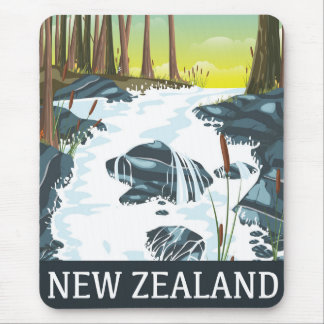 Alfombrilla De Ratón Afiche de viaje del río Nueva Zelandia