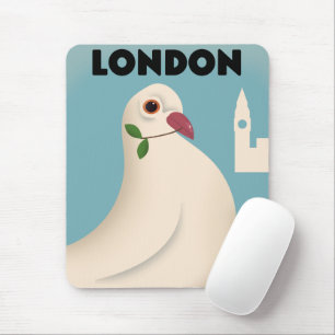 Alfombrilla De Ratón Afiche de viajes al estilo de la Vieja de Londres.