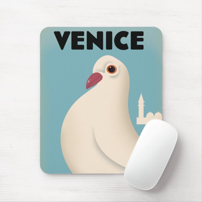 Alfombrilla De Ratón Afiche de viajes al estilo veneciano (Con ratón)