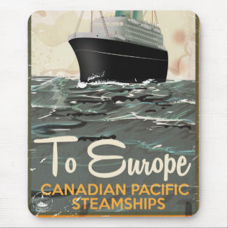 Alfombrilla De Ratón Afiche de viajes de Canadá a Europa
