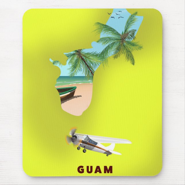 Alfombrilla De Ratón Afiche ilustrado de Guam (Frente)
