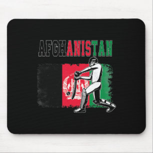 Alfombrilla De Ratón Aficionado de cricket con la bandera de Afganistán
